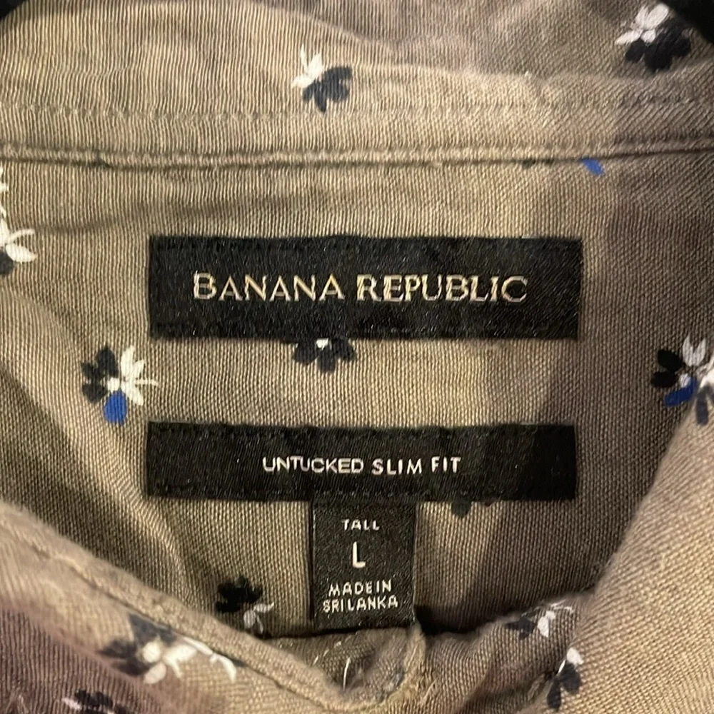 Banana Republic untucked, slim, fit, double gauze, button-down